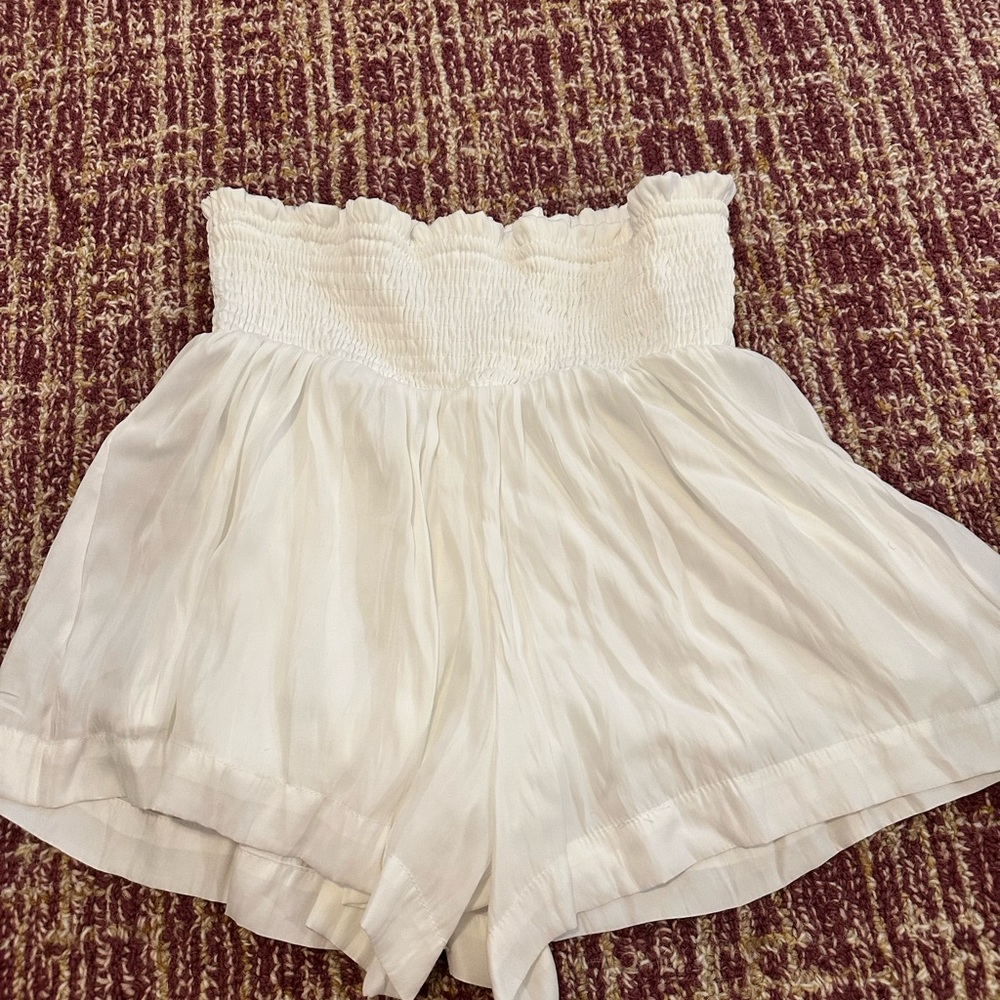 TCEC High Waist White Women's Shorts